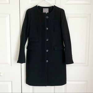 JCrew Double-Cloth Symphony Wool Coat in Black